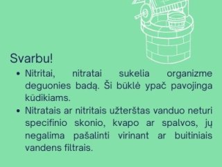 Informacinis pranešimas dėl nitratų ir nitritų tyrimų geriamajame vandenyje