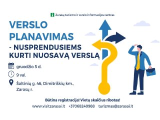 Gruodžio 5 d. rengiami mokymai „Verslo planavimas – nusprendusiems kurti nuosavą verslą“