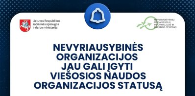 NVO jau gali įgyti viešosios naudos organizacijos statusą