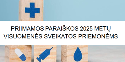 Priimamos paraiškos 2025 metų visuomenės sveikatos priemonėms