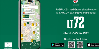 Mobili programėlė LT72 padės gyventojams geriau pasirengti ekstremaliosioms situacijoms