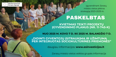 Kvietimas teikti projektų įgyvendinimo planus