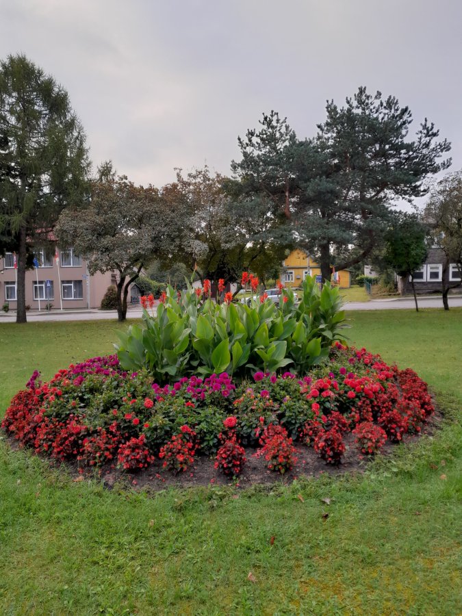 Gėlynai taip pat kuria jaukią miestelio aplinką