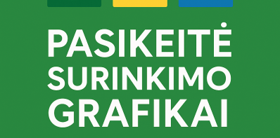 Pasikeitė pakuočių (antrinių žaliavų – stiklo, plastiko, popieriaus) surinkimo grafikai