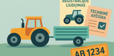 Įsigaliojo nauji žemės ūkio technikos registravimo ir techninių apžiūrų įkainiai