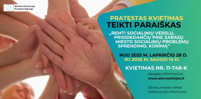Pratęstas kvietimas socialiniams verslams
