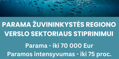 Kviečiame teikti vietos projekto įgyvendinimo planus žuvininkystės verslui