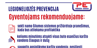 Bus vykdoma legioneliozės profilaktika: ką būtina žinoti ir daryti?