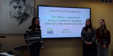 Apie savanorystę ir lyderystę Zarasų Pauliaus Širvio progimnazijoje