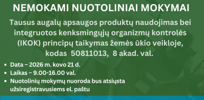 Kviečiame į nemokamus nuotolinius mokymus