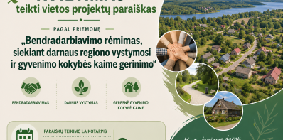 Zarasų–Visagino regiono VVG kviečia teikti veiklų vietos projektų paraiškas ir dalyvauti kvietimo...
