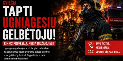 Panevėžio priešgaisrinė gelbėjimo valdyba kviečia tapti ugniagesiu gelbėtoju – tai profesija,...